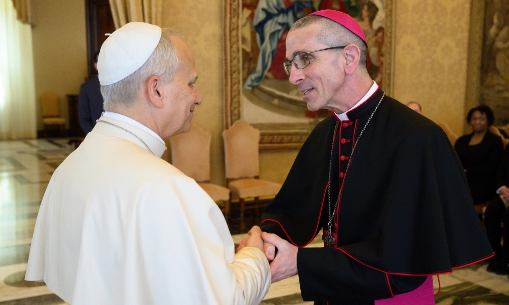 Bishop Ruggieri meets with Pope Leo as part of a Catholic Charities USA delegation