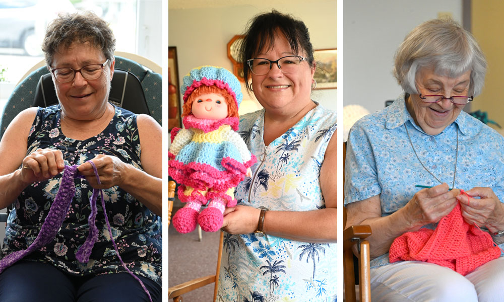 Knitting, crocheting, and caring